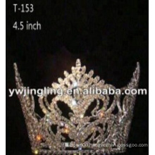 Gold Plated Rhinestone Full Round Pageant Crowns